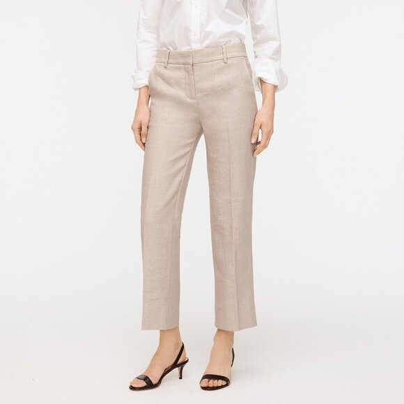 NWT Womens Size 10 10x26 J. Crew Peyton Crop Pant in Stretch Linen NEW - Picture 2 of 4